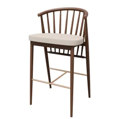 Sgabello da bar imbottito Jenny in legno di frassino