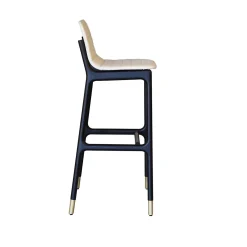 Sgabello da bar imbottito in pelle Joyce Wood