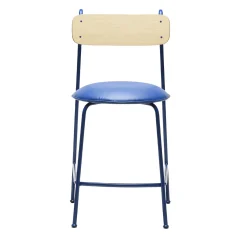 Sgabello da bar Lena Sg-65 blu e frassino naturale di Designerd