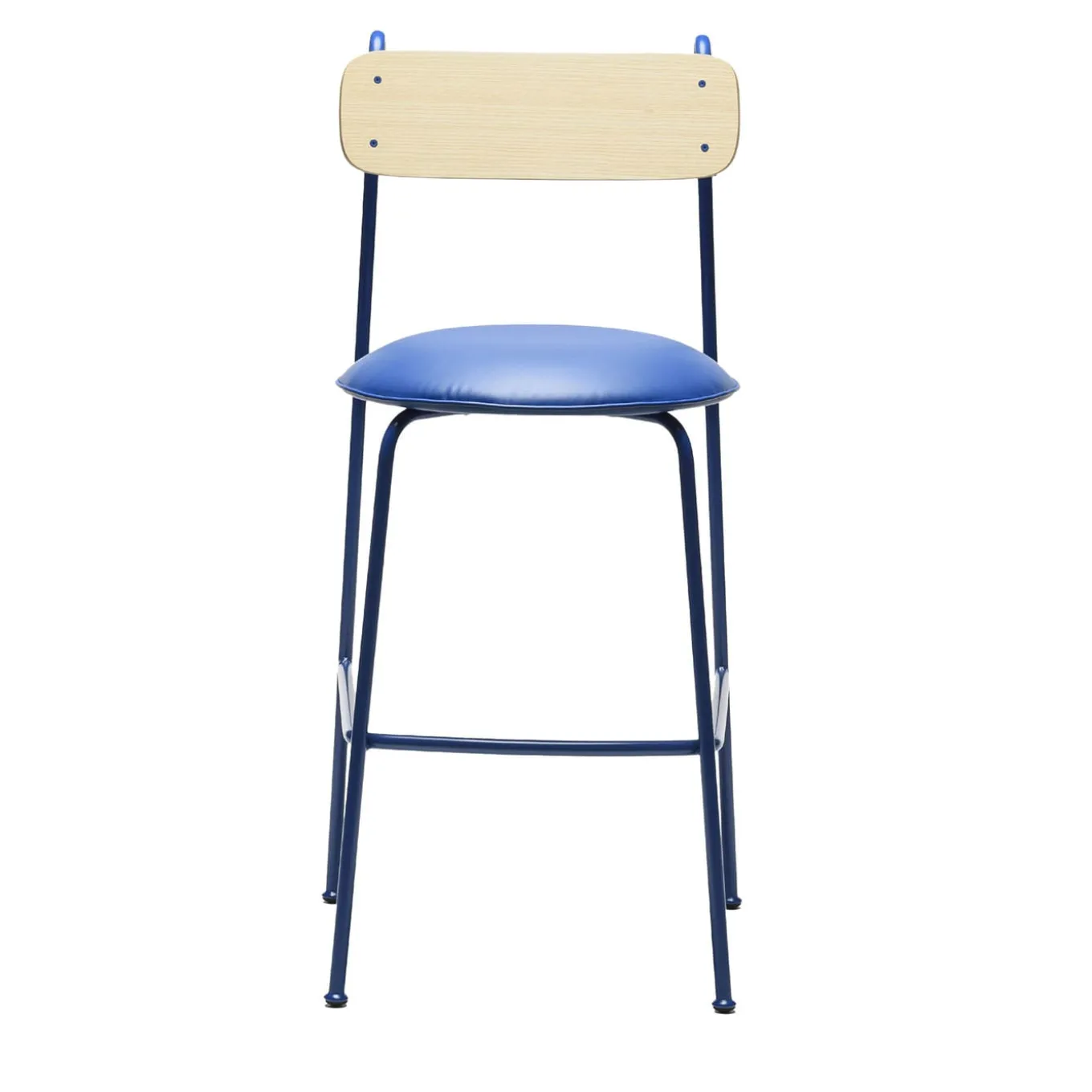 Sgabello da bar Lena Sg-75 blu e frassino naturale di Designerd