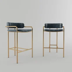 Sgabello da bar Simply in ottone dorato