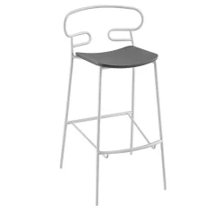 Sgabello Genoa bianco e grigio di Cesare Ehr