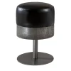 Sgabello girevole Amelie in pelle nera