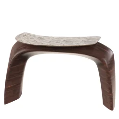 Sgabello in legno e bronzo fuso marrone Bayou #1