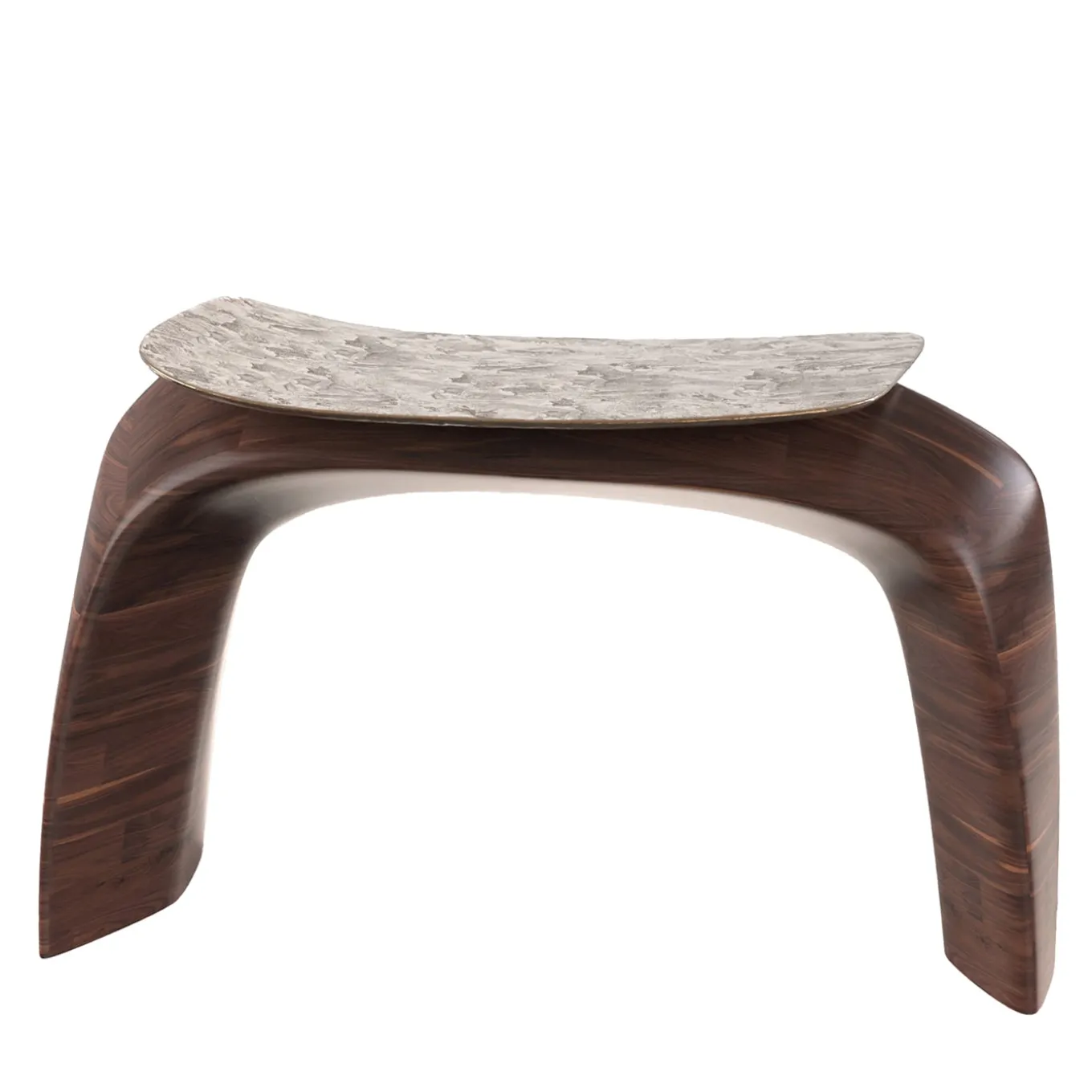 Sgabello in legno e bronzo fuso marrone Bayou #1