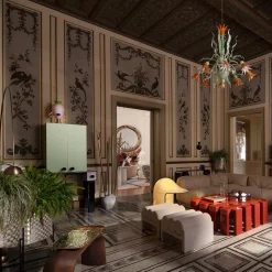 Sgabello in legno e bronzo fuso marrone Bayou #1