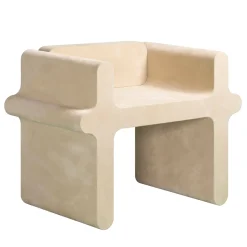 Sgabello in pelle beige Ossicle N. 2