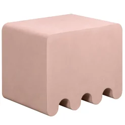Sgabello in pelle rosa ossica