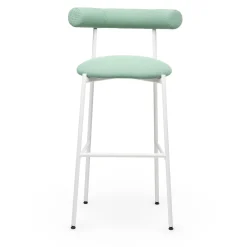 Sgabello Pampa SG-80 verde salvia e bianco di Studio Pastina