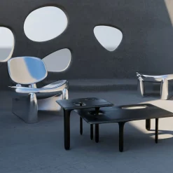 Sgabello Pau V2 Argento