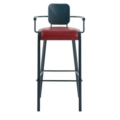 Sgabello Rock con seduta in pelle di Marc Sadler