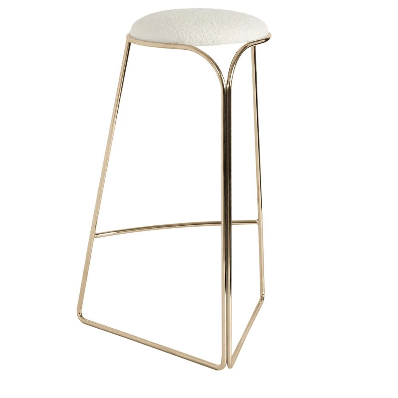 SGABELLO SCULTOREO FLOW IN ORO E BIANCO