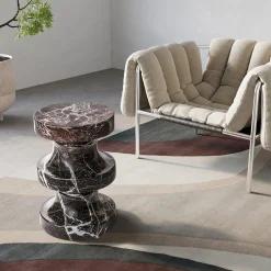 Sgabello Spira in Marmo Rosso Levanto