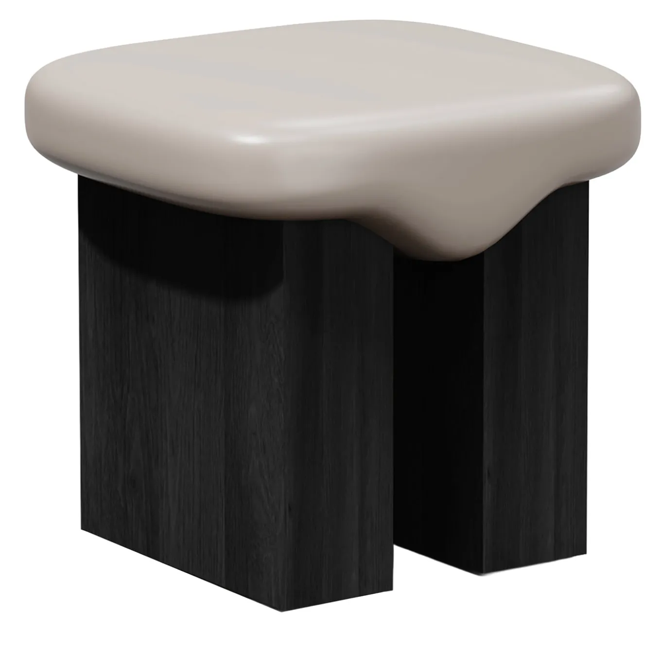 Sgabello Wax in legno lucido e noce scuro tinto di Artefatto Design Studio