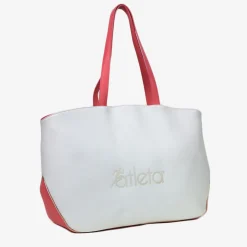 Shopper sportiva bianca e rosa