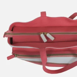 Shopper sportiva bianca e rosa