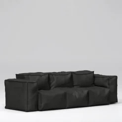 Sibylia Black Leather Sofa