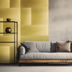 Sintesi Orbitale Set di 4 piastrelle chiare in ottone naturale