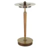 Slimmy Lampada da Tavolo Ricaricabile Ottone e Legno Marrone