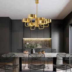 Sound Lampadario a 6 luci in metallo spazzolato galvanizzato