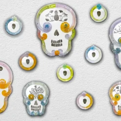 Specchio con teschio rotondo #2 di Bradley Theodore