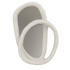 Specchio da parete grande Bolide V2 in gesso bianco