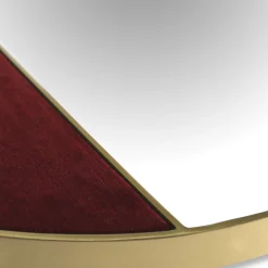 Specchio da parete Half Moon medio in ottone