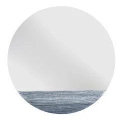 Specchio da parete Orizzonte Tondo in resina spatolata argento