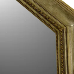 Specchio da parete ottagonale in foglia d'argento Mecca