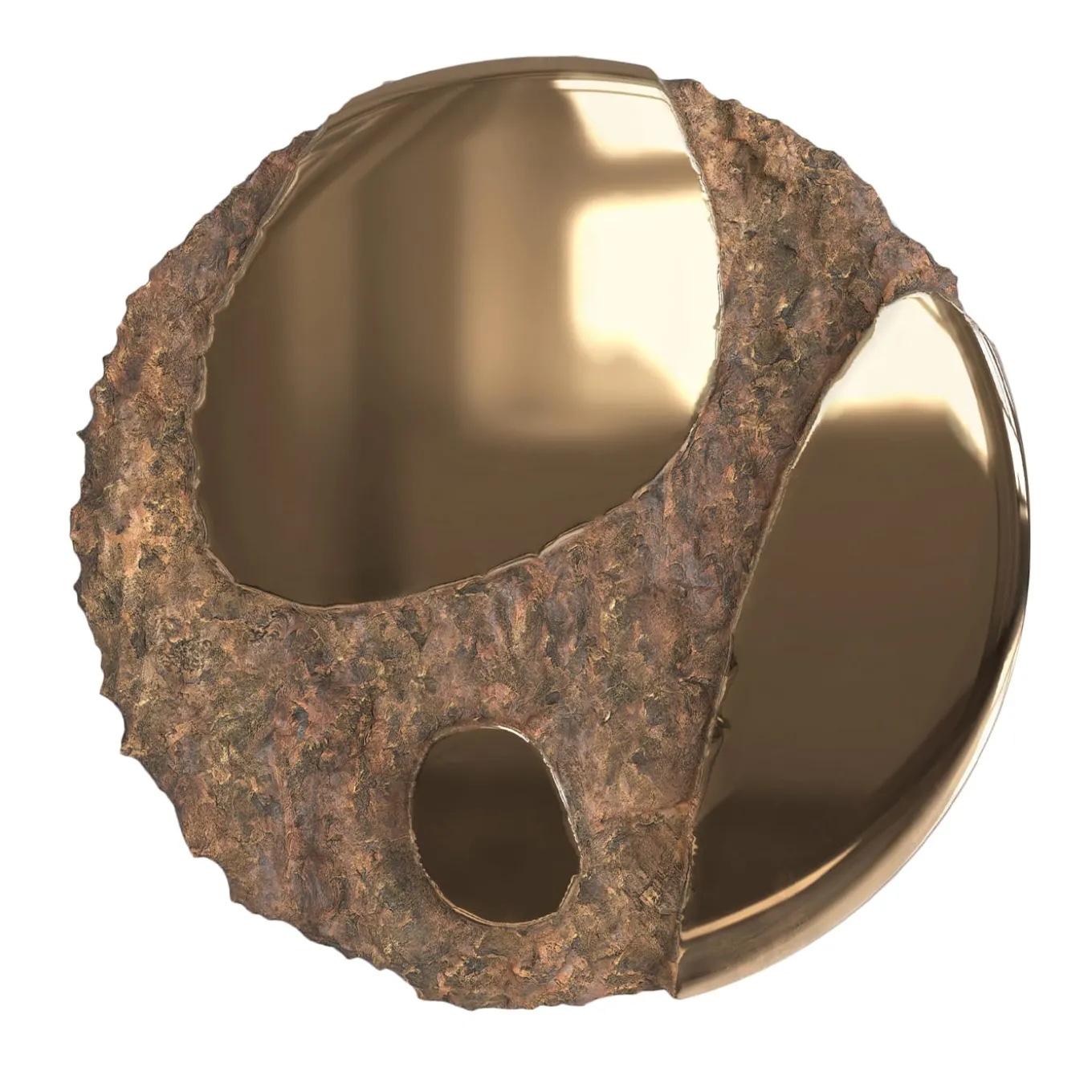 Specchio da parete scultoreo in bronzo fuso Apollo #3