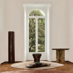 Specchio da Pavimento in Noce e Marmo Verde Alpi della Collezione Carabottino in Edizione Limitata