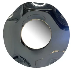 Specchio di cristallo fumé fatto a mano Undulate