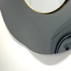 Specchio di cristallo fumé fatto a mano Undulate