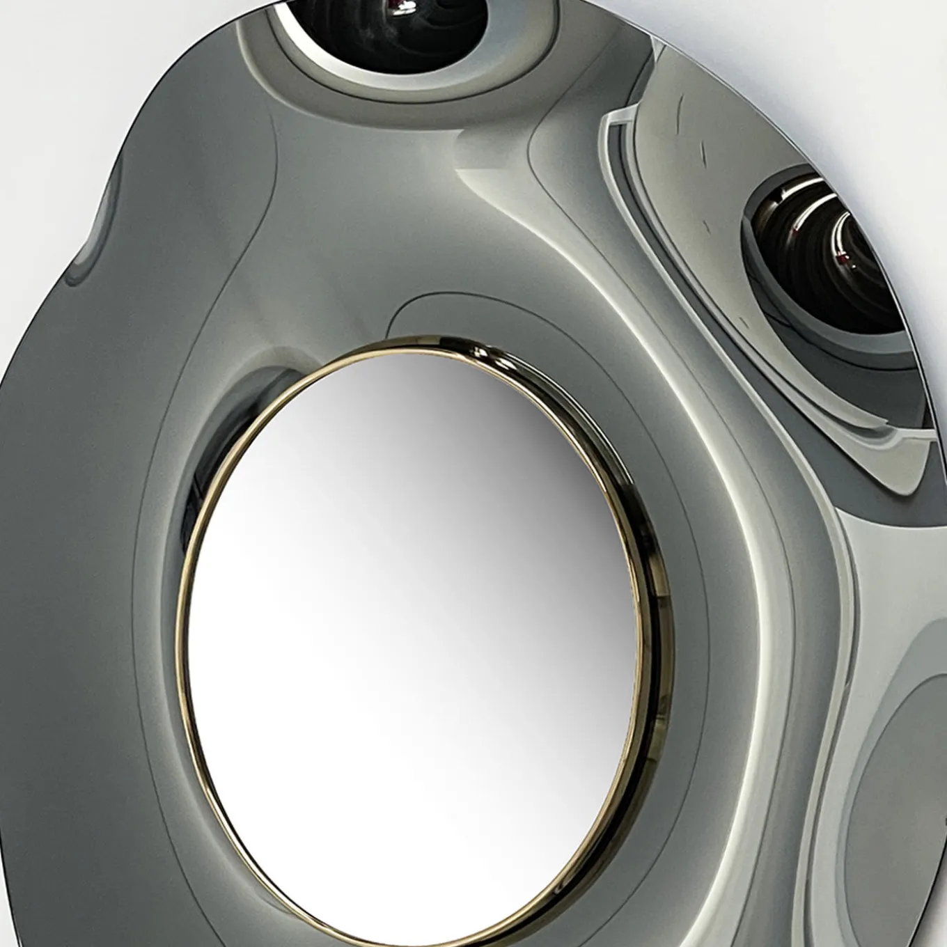 Specchio di cristallo fumé fatto a mano Undulate