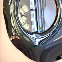 Specchio di cristallo fumé fatto a mano Undulate