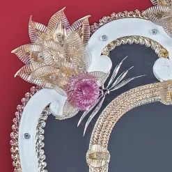 Specchio in vetro di Murano Barocco