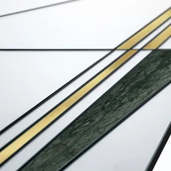 Specchio Via III con ottone spazzolato