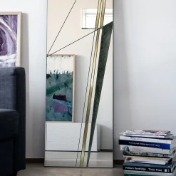 Specchio Via III con ottone spazzolato