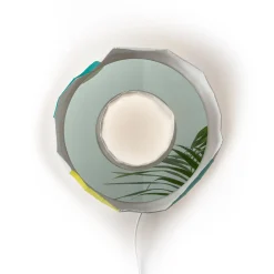 Specchio-lampada Reflections Ring Aura 50 gialla e verde