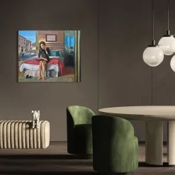 Stanza D'Albergo Olio su tela di cotone