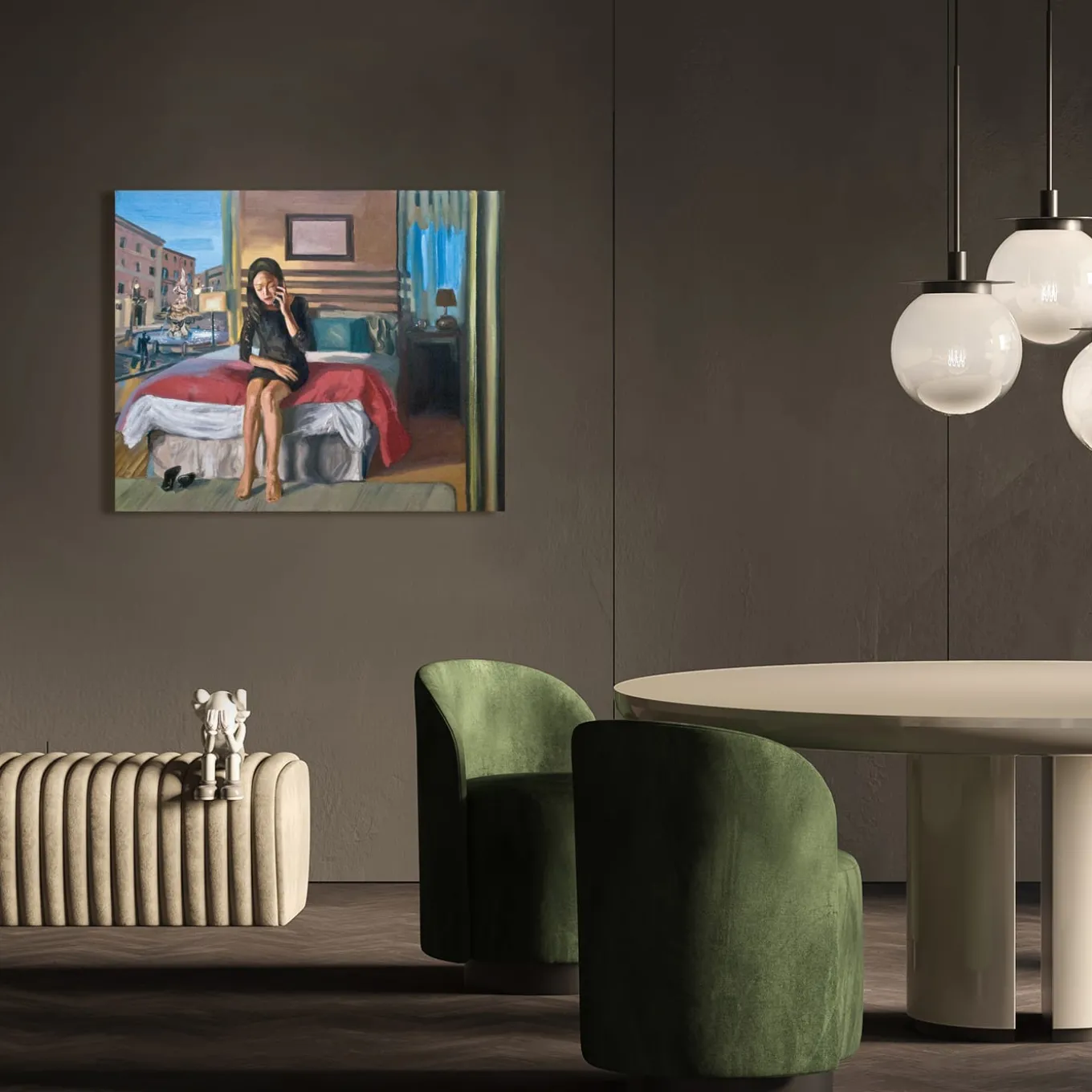 Stanza D'Albergo Olio su tela di cotone