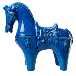 Statuetta di cavallo blu di Aldo Londi