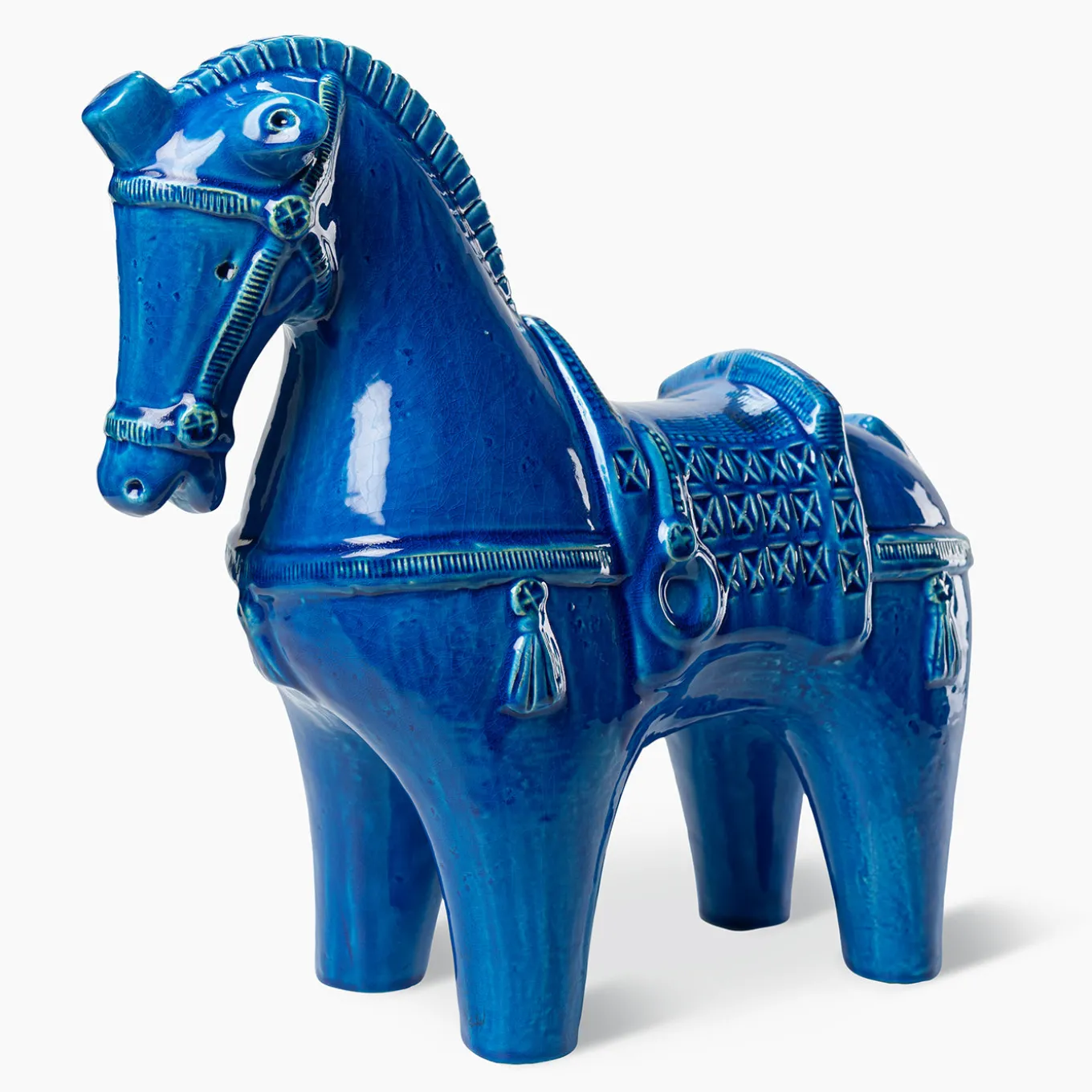 Statuetta di cavallo blu di Aldo Londi