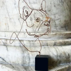 Statuetta in bronzo di cane toro francese