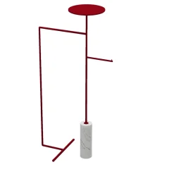 Stelo Appendiabiti bianco Carrara e rosso con supporto