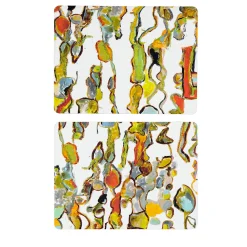 Stromboli Set di 2 tovagliette in fibra di legno lucida stampata