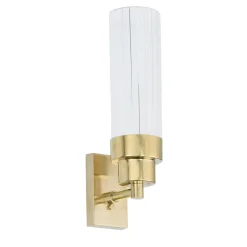 Struttura in ottone e vetro curvato Piccola applique