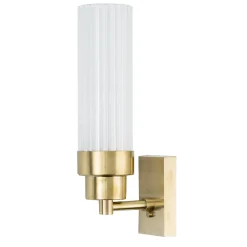 Struttura in ottone e vetro curvato Piccola applique