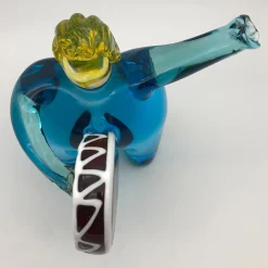 Suonatore con Tamburo Scultura in acquamarina