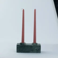 TA Portacandele squadrato doppio in marmo verde